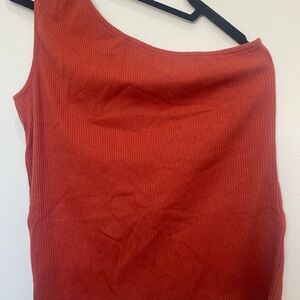 J. Crew One-Shoulder Dress in Vibrant Red